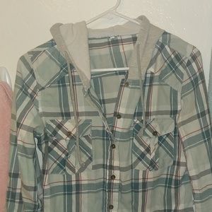 Flannel with grey hood